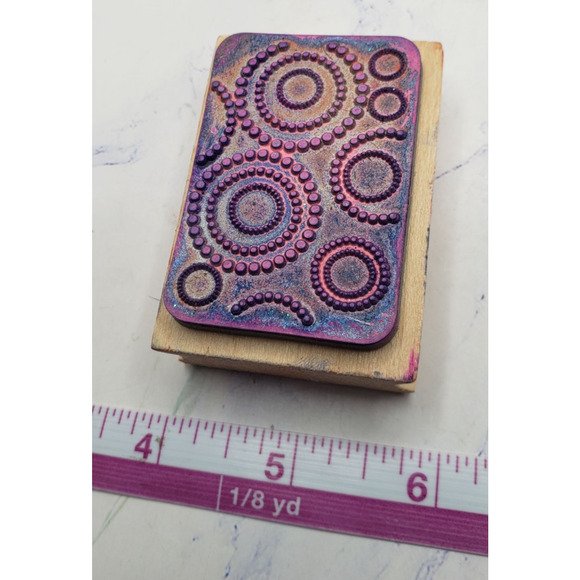 Spiral Confetti Circles Party Celebration Wood Mounted Rubber Stamp - Picture 7 of 7